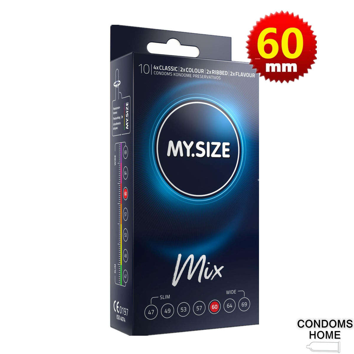 mysize mix  60mm  condom  10-pices