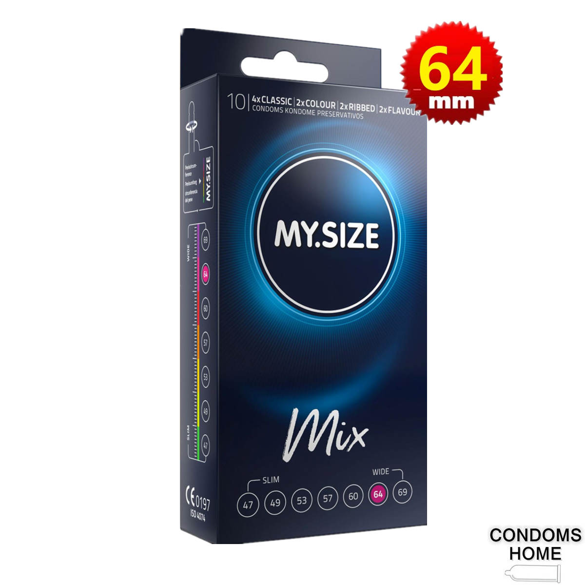 mysize mix  64mm condom 10-pices