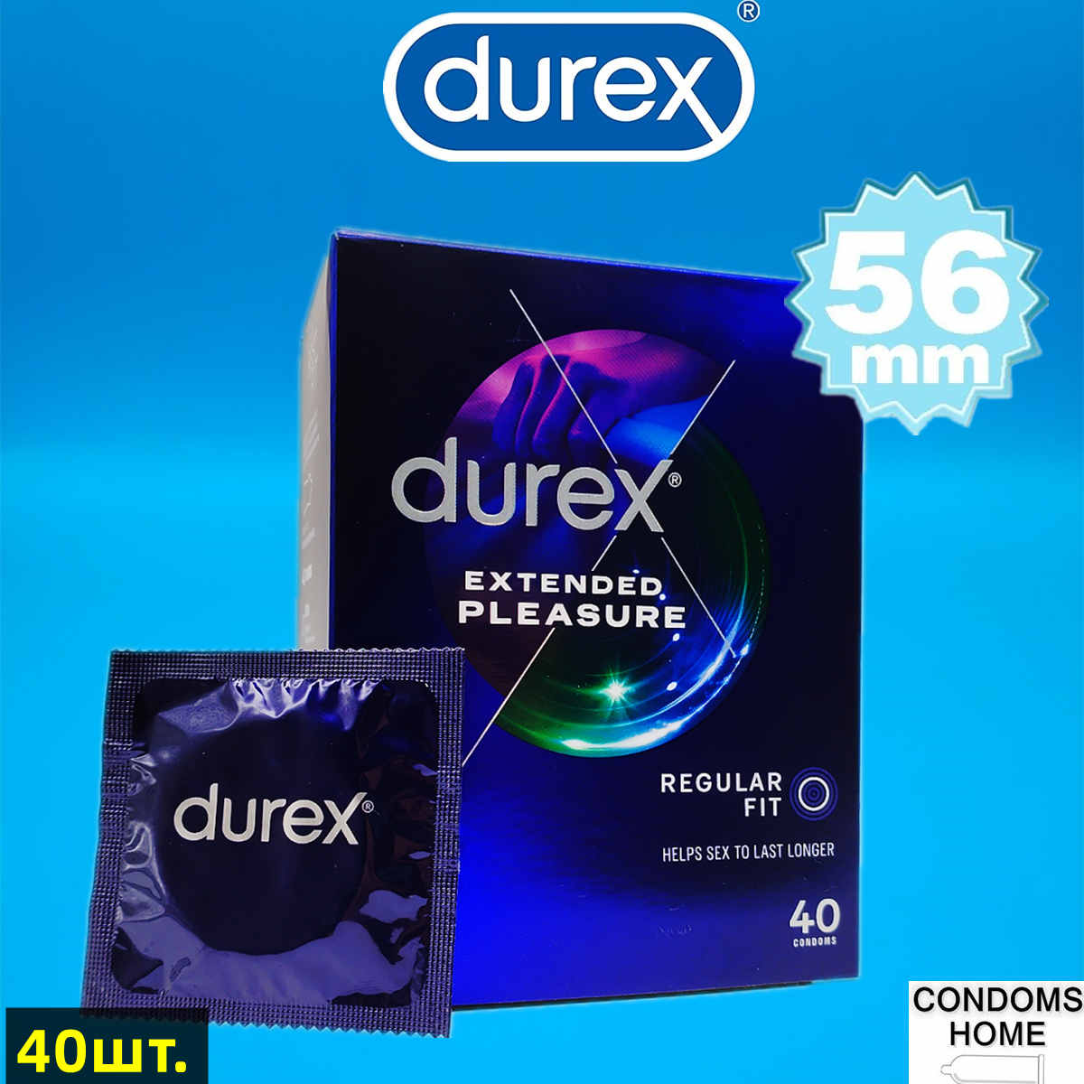 durex  extenter pleasure  delay condom  40 pices