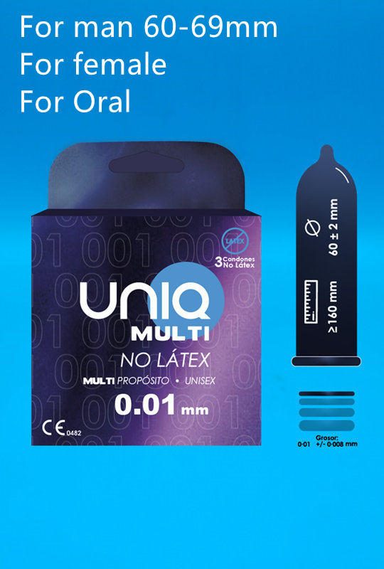 UNIQ mutli ultra-thin condom 001 extra large 69mm unisex 3-piece Pack